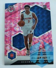 2020-21 Panini Mosaic Pink Prizm Camo Rookie NBA Debut RC #270 Killian Hayes Detroit Piston